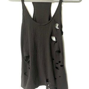 Forever 21 Distressed Black Racerback Tank